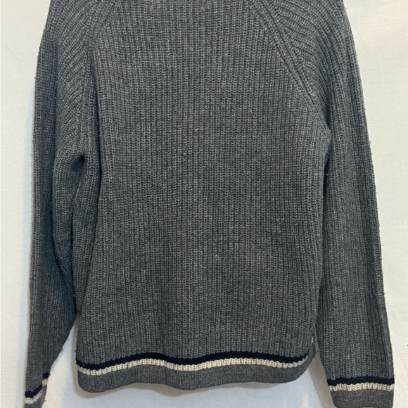 B-273 Men’s Abercrombie & Fitch Gray &‎ Cream Lambswool Blend Sweater Size XL - Picture 7 of 13
